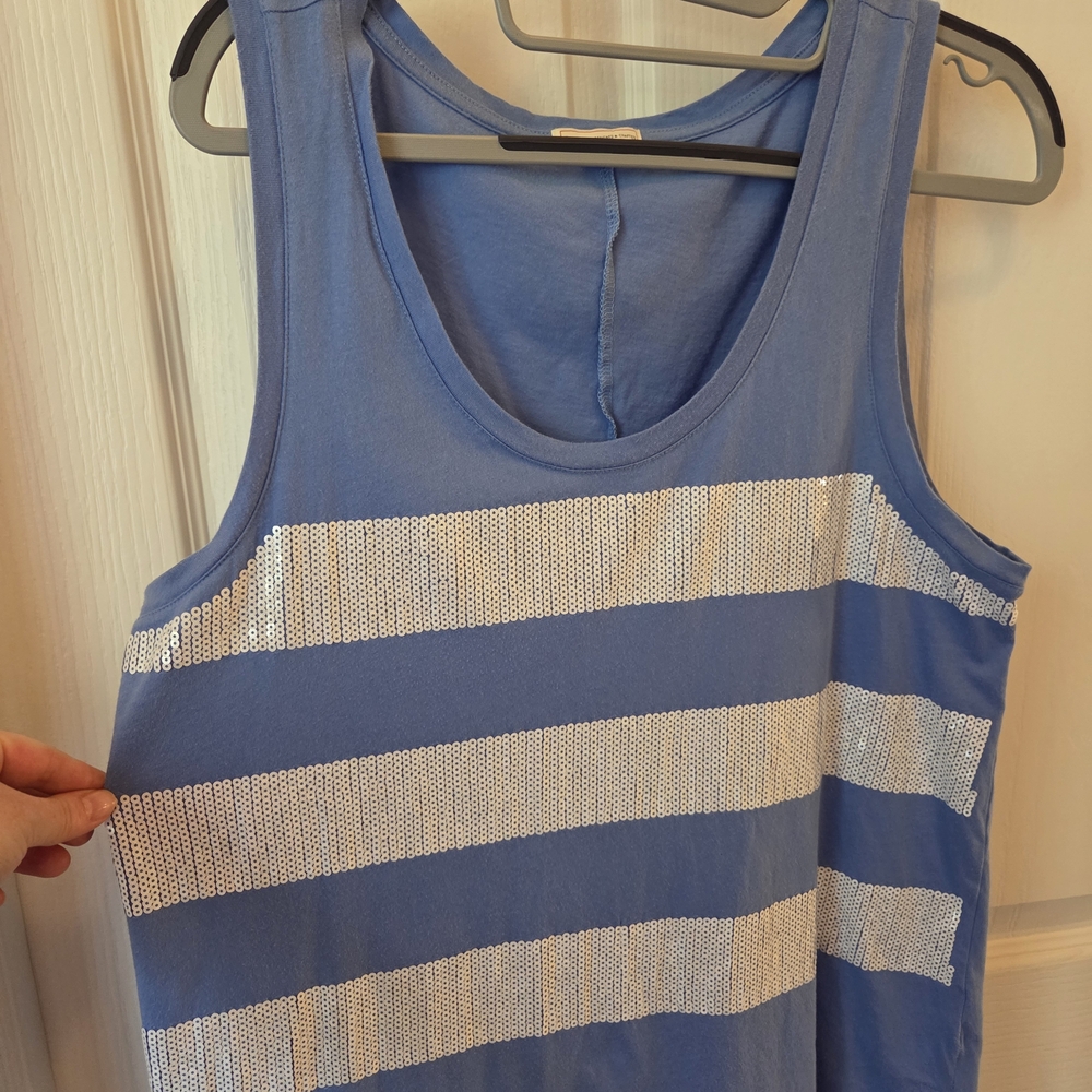 GAP Blue Tank Top with White Stripes
